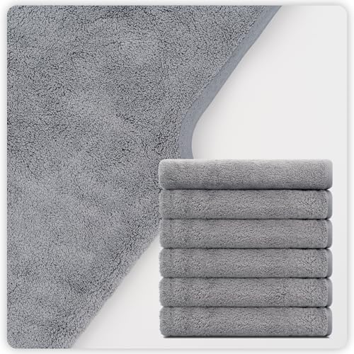 12 Pack Gray U-Shaped Microfiber Facial Towels for Estheticians & Spa Treatments - Soft & Absorbent
