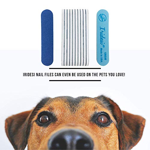 Mini Blue Nail Files Set - Double-Sided 120/240 Grit Emery Boards for Natural & Acrylic Nails