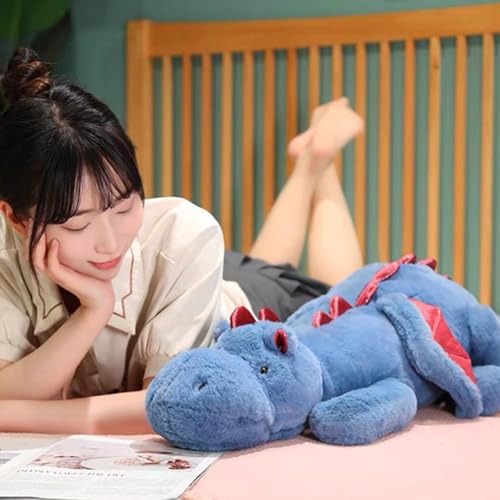 IFX24 10 lb Weighted Dragon Stuffed Animal – 35.4" Plush Toy, Blue