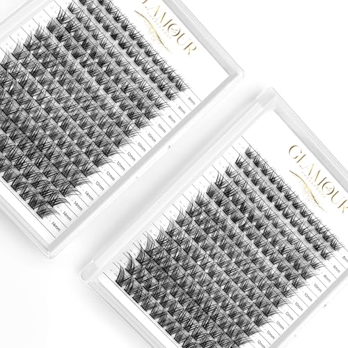 RoyalGlam Lash, Lash Clusters - C Curl Eyelash Cluster, 8mm-14mm Length, 0.07mm 30D-40D Thickness - Natural, Fluffy, Whispy, Reusable Eyelash Extension - 14 Rows, 112pcs.