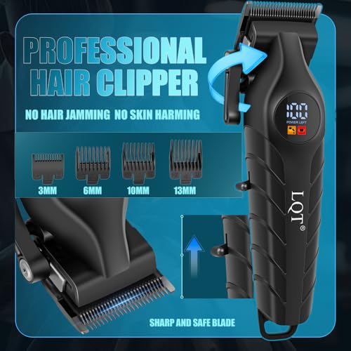 Hair Clippers for Men Cordless Clippers and Trimmers Set Professional Electric Body Beard Mustache Trimmer for Men Nose and Ear Hair Trimmer with Comb, Wrap, Bag, Men's Valentine¡¯s Day Gifts