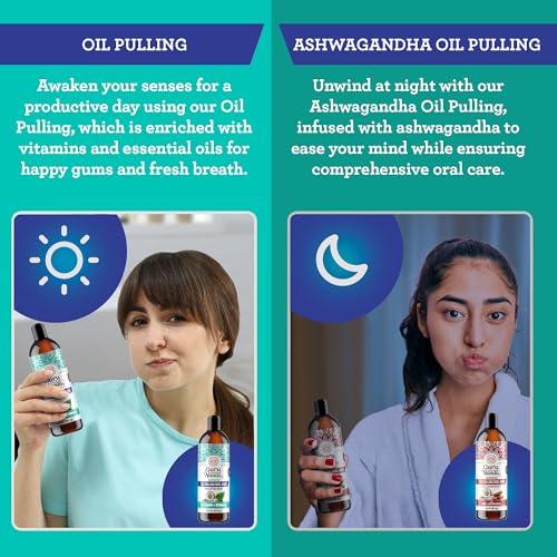 Oil Pulling & Coconut Oil Bundle with Toothbrush & Tongue Scraper for Oral Hygiene