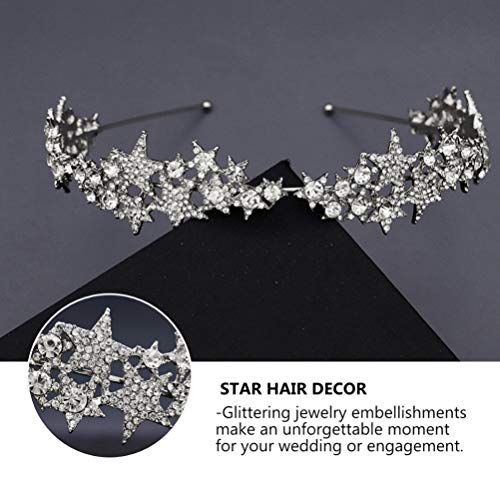 Beaupretty Rhinestone Star Headband Tiara for Women