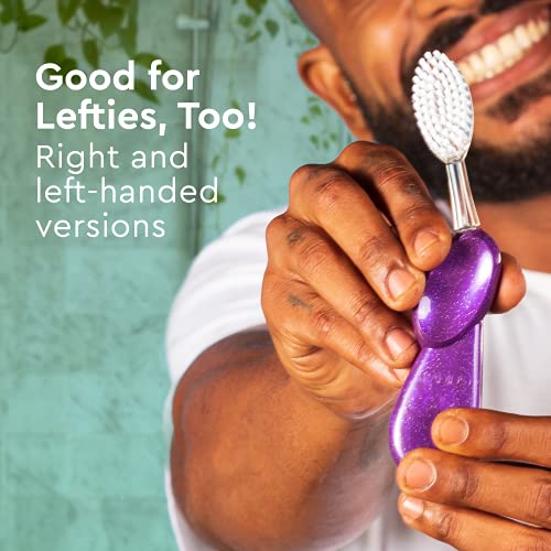 Earth-Friendly Replaceable Head Toothbrush for Right Hand - Coral/Purple/Soda Pack of 3