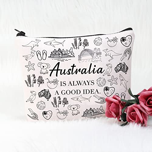 POFULL Globetrotter Gift Australia Is Always A Good Idea Cosmetic Bag Australia Landmark Theme Gift (Australia Is Always Cosmetic Bag)