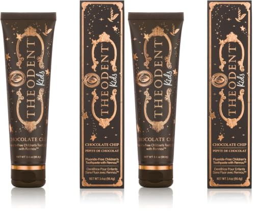 Theodent Kids Fluoride-Free Chocolate Toothpaste 3.4 oz Pack of 2 - Enamel Repair