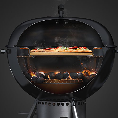 Weber Gourmet BBQ Pizza Stone with Carry Rack - 16.7 Inch Grilling Accessory