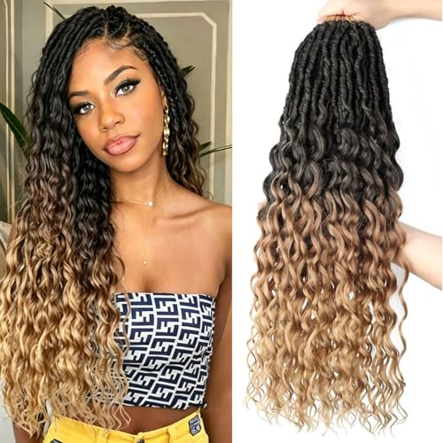 24 Inch Faux Locs Crochet Hair - Goddess Locs Synthetic Braids, 8 Packs T27 Variation of THIS listing