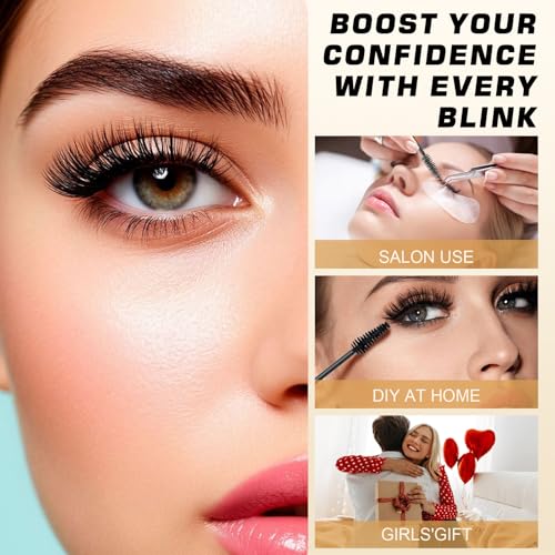 Eyelash & Eyebrow Color Kit, 2 in 1 Professional Lash & Brow Color Kit, Easy to Use with Natural Results, DIY Hair Coloring Eye Lash & Eye Brow Set for Beginner Salon Beauty 7ml (Black)
