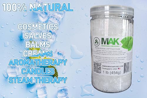 Menthol Crystals 1 lb - Pure Organic Mint Aromatherapy & Craft Use