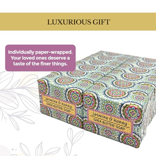 Greenwich Bay Trading Co., Jasmine and Honey Shea Butter Soap, Set of 12 Bars, 2 Ounces Each