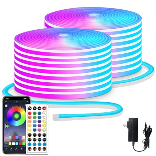 Segrass 100ft RGB LED Neon Rope Lights Waterproof Flexible Strip with Remote APP Control
