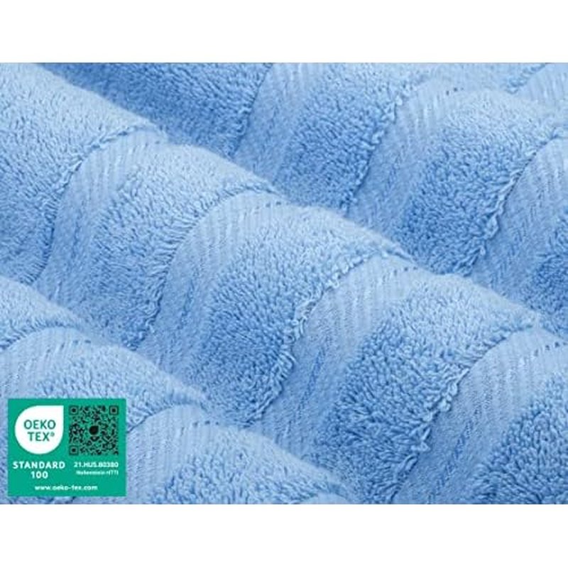 American Soft Linen Luxury 6 Piece Towel Set, 2 Bath Towels 2 Hand Towel 2 Washcloths, 600 GSM 100% Cotton Turkish Towels for Bathroom, Sky Blue Towel Sets