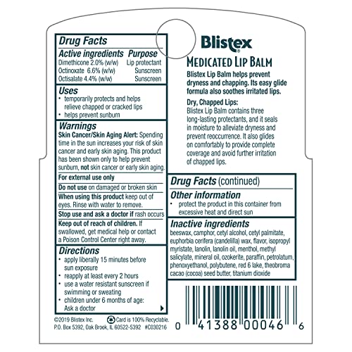 Blistex Medicated Lip Balm, 0.15 Ounce, 3 Count & Gold Bond Healing Hand Cream, 3 oz., With Aloe, Moisture That Lasts Through Handwashing
