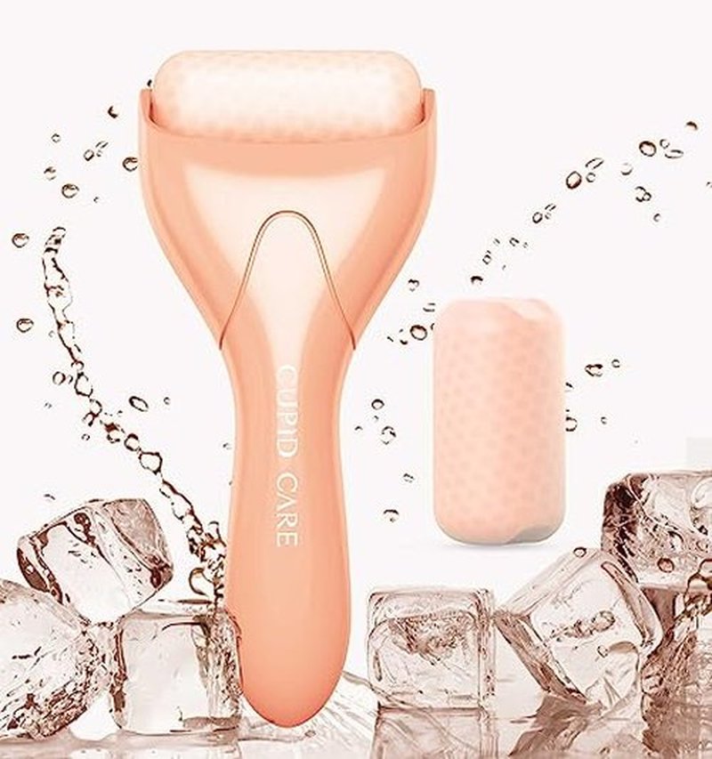 CUPID CARE Ice Roller for Face [2-Rollers], Ice Face Roller Ice Compress Facial Roller Massager for Beauty, Calms Skin, Face Roller Skin Care Tool Woman Gifts | Apricot Pink
