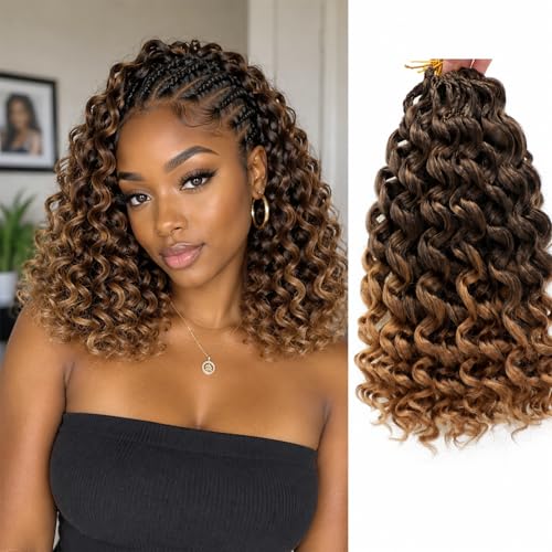 Boho Ocean Wave Crochet Hair - 12 Inch Curl Braid, 8 Packs - Variation 1B/27