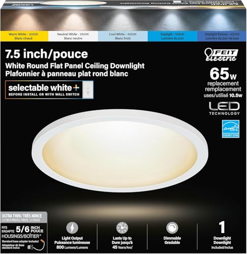 7.5 Inch Flush Mount Ceiling Light for 6 Inch Recessed Housings - 4 Pack