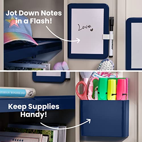 Blue Adjust-A-Shelf Locker Organization Kit with Mirror & Whiteboard - 6 Pieces
