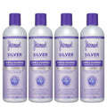 Jhirmack Silver Brightening Purple Shampoo Set of 4 for all types of silver, grey, and blonde hair
