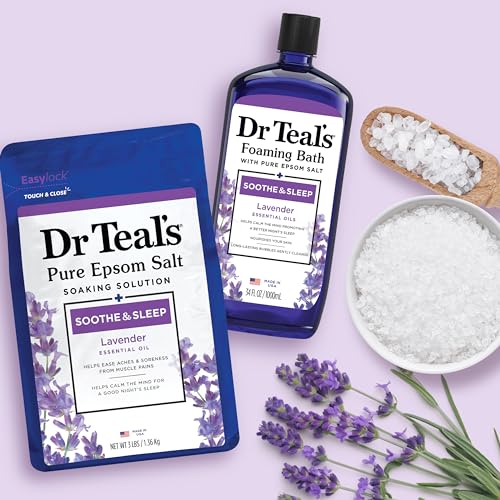 Lavender Epsom Salt Soaking Solution & Foaming Bath Duo - 41 Fl Oz Pack of 2
