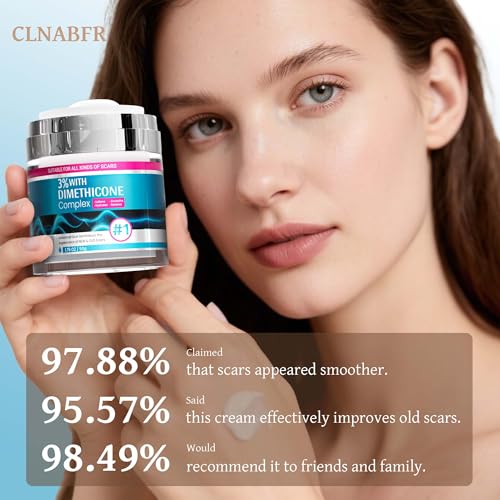 Silicone Scar Cream, Scar Treatment for Improves Skin Texture & Helps Remove Acne, Stretch Marks, Surgery, C Section, Burn, Keloid & Hypertrophic Scars 1.76 Oz (50g)