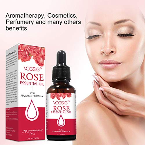 Rose Essential Oil 30ml - Aromatherapy, Skin Moisturizing, Anti-Aging, Reduce Pigmentation, Quickly Absorbed