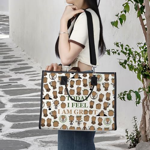 LEVLO Funny Groot Cosmetic Make Up Bag Groot Lover Inspired Gift Today I Feel I Am Groot Makeup Zipper Pouch Bag (Today I Feel LT)