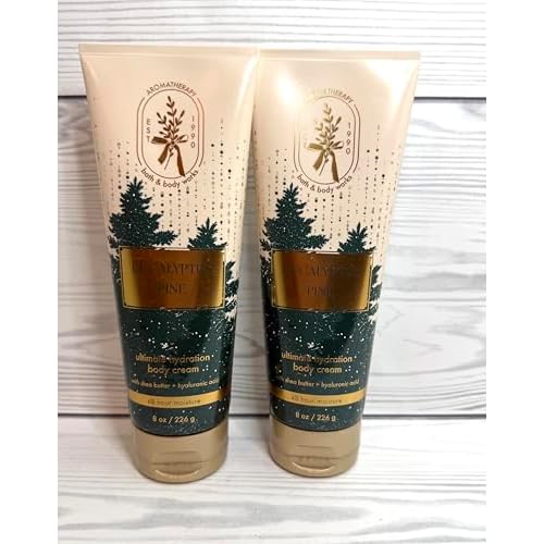 Bath & Body Works Unisex Eucalyptus Pine Ultimate Hydration Body Cream 8 Ounces Pack of 2