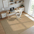 Striped Gold 5x7 Indoor Outdoor Jute Rug - Washable Boho Area Carpet
