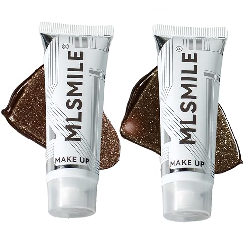 Bronze Shimmering Body Oil, Medium Dark Tones, Self Tanning Liquid Highlight That Does Not Require Sunlight Exposure, Suitable For Face And Body, 2-Color Set(03/04, Set2)
