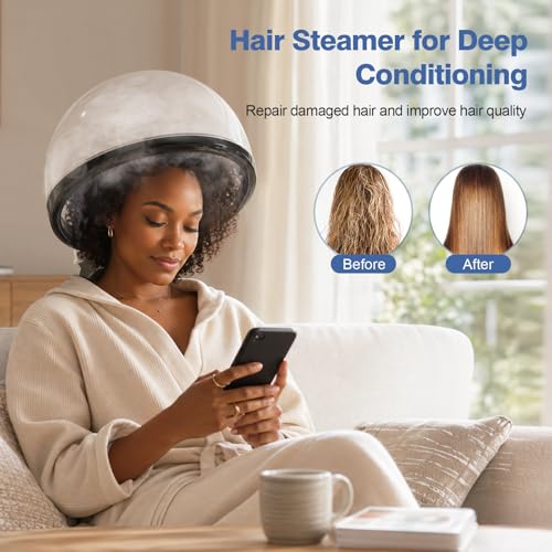 Kingsteam Black 2-in-1 Hair & Facial Steamer with Ozone, Portable & Safe