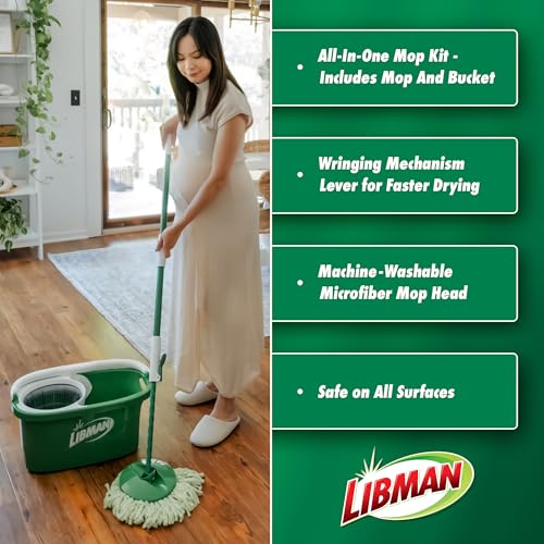 Libman Tornado Spin Mop System with Bucket & 3 Refills - Spin Mop Plus