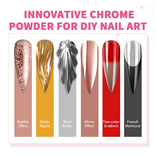 SAVILAND 48-Color Chrome Nail Powder Set with Application Sponge Sticks - 08-48PCS