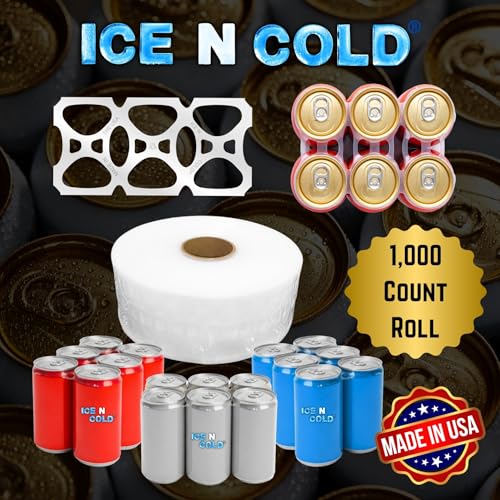 6 Pack 1000 Count Can Roll Wraps - Universal Fit for 12 oz Cans