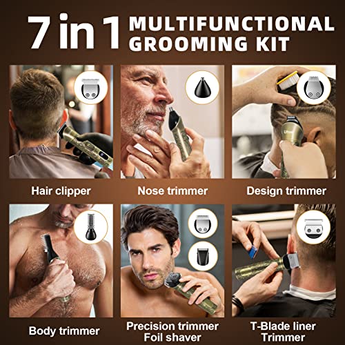 Ufree Beard Trimmer for Men and Mustache T Blade Liners Trimmer Set, Shaving Kit for Mustache Body Nose Ear Hair Facial, Electric Razor for Men