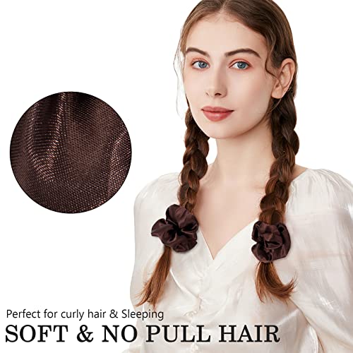 ADRIONE Satin Scrunchies Pack of 60 - 180 Count Silk Hair Ties for Women & Girls, No Slip, Curly & Thick Hair Friendly