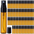 Mini Spray Bottles Set - 300 Brown Glass 5ml Travel Refillable Atomizers with Leakproof Design