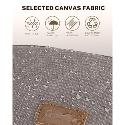 Gonex Travel Toiletry Bag for Men, Water Resistant Canvas Wide Open Shaving Bag with Wet Dry Compartment, Travel Essentials Toiletries Organizer, Grey