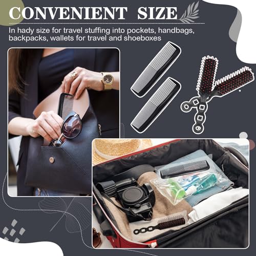 Hair Brush and Comb Set for Homeless & Charitable Donations, Black with Red Variation