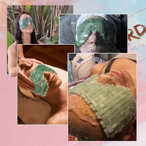 Relaxing Jade Eye Mask - Light Green Beaded Eye Cover for Hot & Cold Therapy