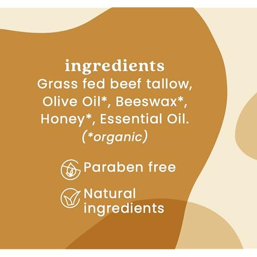 Unwhipped Honey and Tallow Balm - Body and Face Moisturizer - 100% Grass Fed Beef Tallow - 4 Ounces - Unscented (no essential oils)