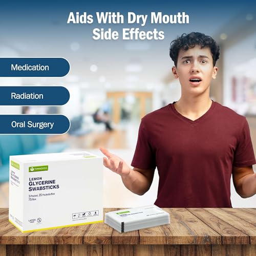 Lemon Glycerin Mouth Swabs for Elderly - 150 Count, Moisturizes & Refreshes Dry Mouths, 2 Pack