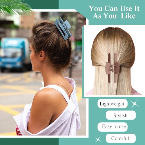 60 Pcs Hair Claw Clips Bulk - Large 4.1 Inch Rectangle Hair Accessories for Women - Multicolor