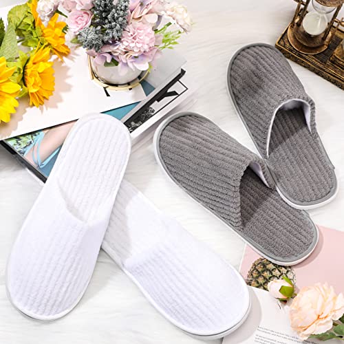 House Slippers Bulk 18 Pairs Washable Non-Slip Indoor Spa Slippers for Guests