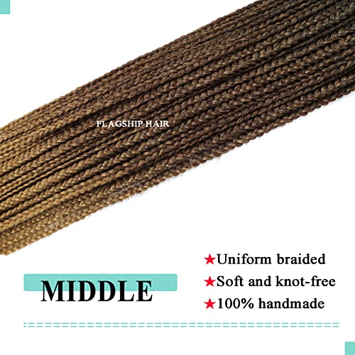 Flagship 18 Inch Crochet Box Braids 8 Packs Ombre 1B/30/27 Synthetic Hair