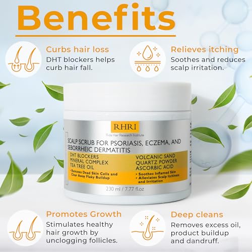 Rida Hair Research Anti Fungal Scalp Scrub Pre Shampoo for Psoriasis & Eczema, 7.7 Fl Oz