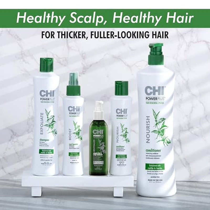 CHI PowerPlus Exfoliating Shampoo, Hair Renewal System For A Healthy Scalp, Delivers Weightless Shine, For Versatile Styling & All Hair Types