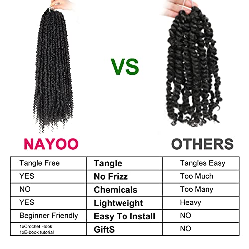 Passion Twist Hair - 8 Packs 24 Inch Crochet Braiding Extensions for Black Women - Pretwisted Curly Synthetic Hair, Variation of THIS listing