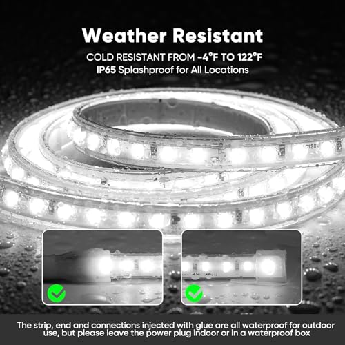 LED Strip Light 50Ft Cool White Super Bright 12000LM Waterproof Indoor Outdoor
