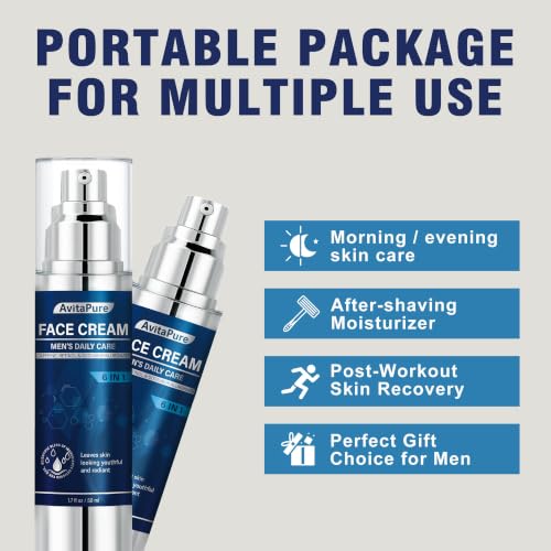 Men's 6-in-1 Face Moisturizer & Anti-Aging Cream - 1.7 Fl Oz Pack of 2